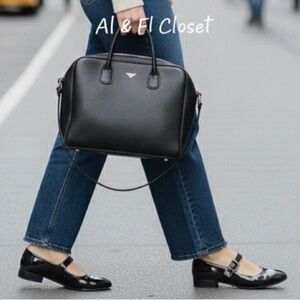 Zodiac Indira Black Vegan Patent Mary Jane Flats Size 9.5M – New In Box